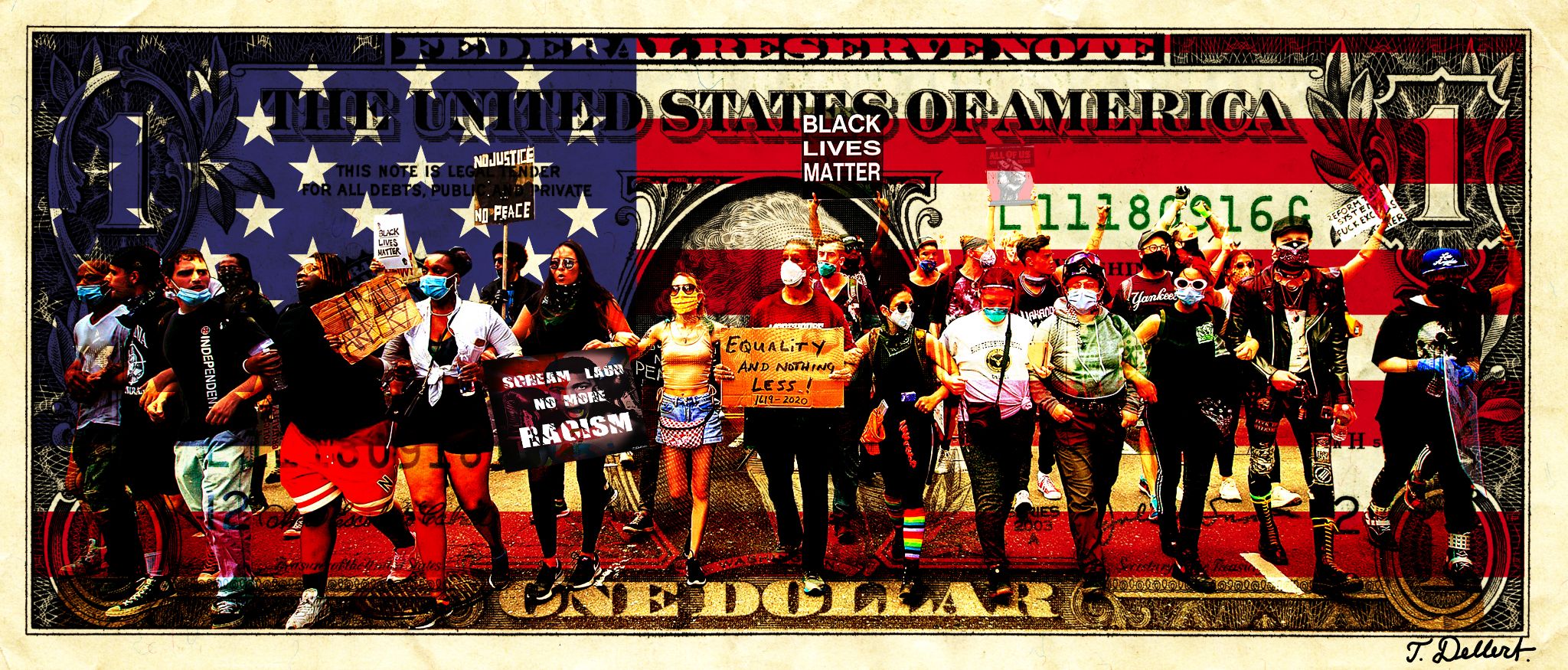 NO RACISM  DOLLAR BILL 